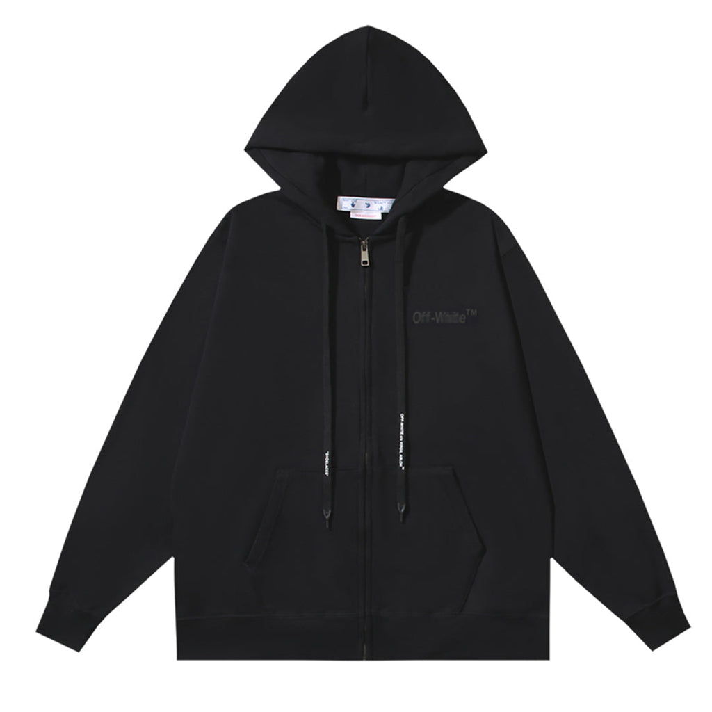 OFF Logo Print Hoodie Jacket