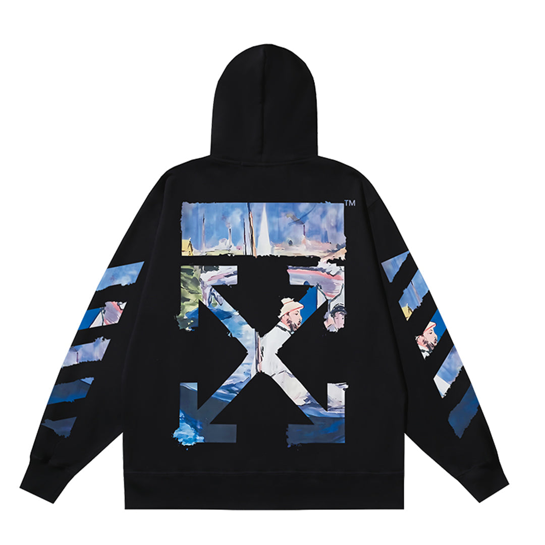 OFF Logo Print Hoodie Jacket