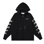 OFF Logo Print Hoodie Jacket