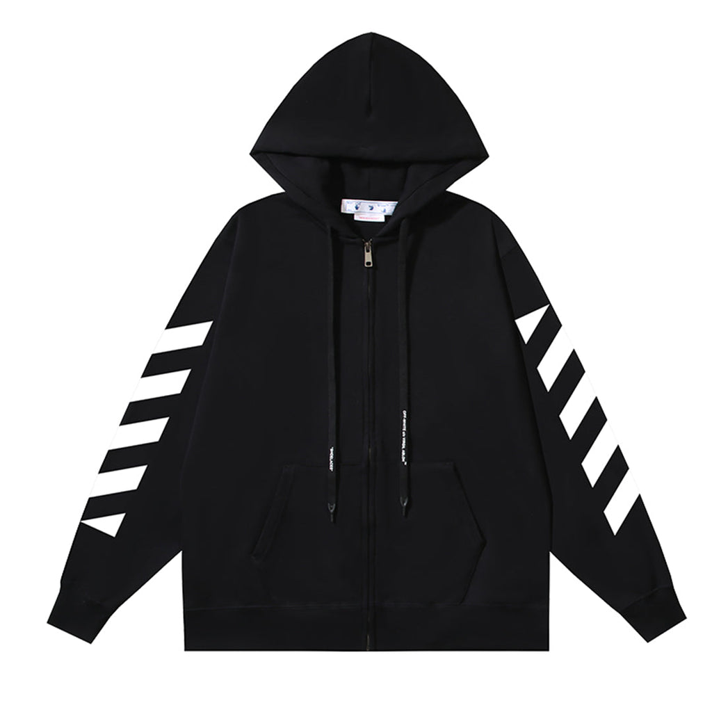 OFF Logo Print Hoodie Jacket