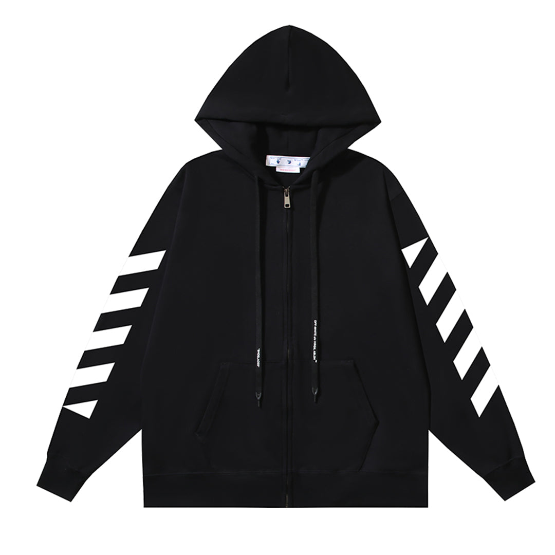 OFF Logo Print Hoodie Jacket