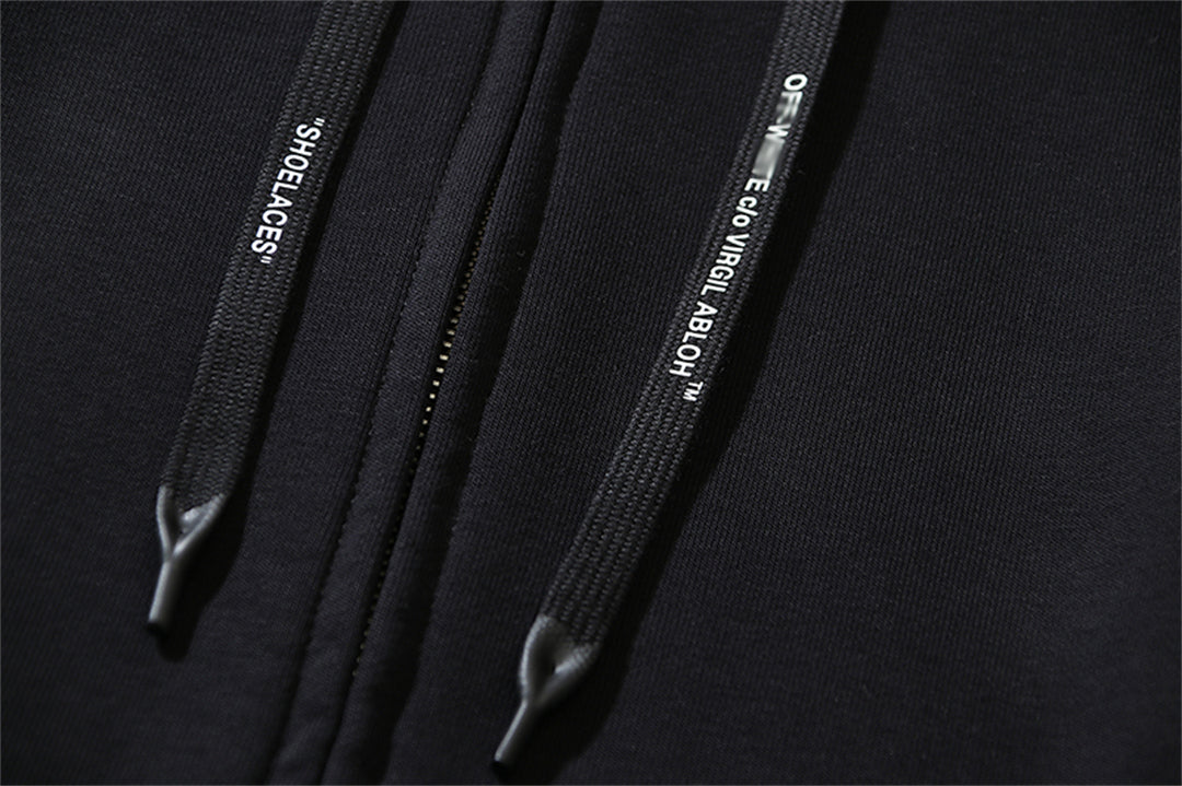 OFF Logo Print Hoodie Jacket