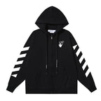 OFF Logo Print Hoodie Jacket